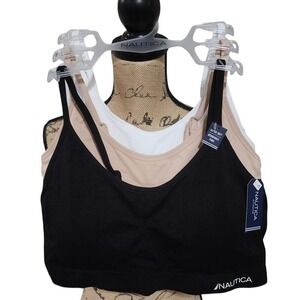 NAUTICA 3pk super soft‎ active athletic workout lounge bras plus size 3X New!